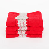 Belle Red Face Towel S/4